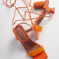 Tanya - Orange Block Heel Sandal (Women)