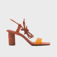 Tanya - Orange Block Heel Sandal (Women)