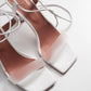 Tanya - White Block Heel Sandal (Women)