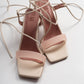 Tanya - Nude Lace-Up Heeled Sandal (Women)