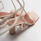 Tanya - Nude Lace-Up Heeled Sandal (Women)