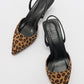Over - Black/Yellow Patterned Pointed Toe Low Heel Shoe (Women)