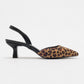 Over - Black/Yellow Patterned Pointed Toe Low Heel Shoe (Women)