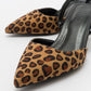Over - Black/Yellow Patterned Pointed Toe Low Heel Shoe (Women)