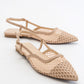 Brace Beige Mesh Flat Sandal (Women)