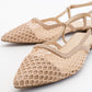 Brace Beige Mesh Flat Sandal (Women)