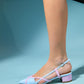 Steve - Blue-Pink Low Heel Sandal (Women)