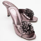 Shana Platinum Floral Stiletto Heel Mule (Woman)