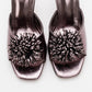 Shana Platinum Floral Stiletto Heel Mule (Woman)