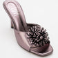 Shana Platinum Floral Stiletto Heel Mule (Woman)