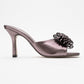 Shana Platinum Floral Stiletto Heel Mule (Woman)