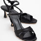 Melin - Black Satin Cross Strap High Heel (Women)