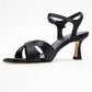 Melin - Black Satin Cross Strap High Heel (Women)