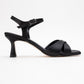 Melin - Black Satin Cross Strap High Heel (Women)
