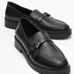 Galea - Black Genuine Leather Buckle Loafer (Women)