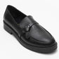 Galea - Black Genuine Leather Buckle Loafer (Women)