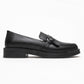 Galea - Black Genuine Leather Buckle Loafer (Women)