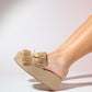 DION Brown Raffia Seashell Wedge Mules (Women)