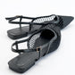 Brace Black Mesh Flat Sandal (Women)
