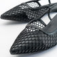 Brace Black Mesh Flat Sandal (Women)