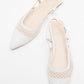 Brace White Mesh Flat Sandal (Women)