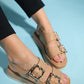 Slope Beige Double Strap Flat Sandal (Women)