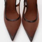 Venas - Brown Mesh Slingback High Heel (Women)