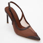 Venas - Brown Mesh Slingback High Heel (Women)