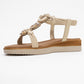 JUNES Beige Buckle-Embellished Flat Sandal (Women)