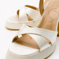 Lello - Ecru Beige Satin Platform Heel Shoe (Women)