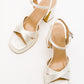 Lello - Ecru Beige Satin Platform Heel Shoe (Women)
