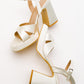 Lello - Ecru Beige Satin Platform Heel Shoe (Women)