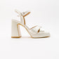 Lello - Ecru Beige Satin Platform Heel Shoe (Women)