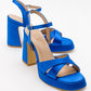 Lello - Cobalt Satin Platform Heel Shoe (Women)