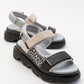 Tedy - Black-Grey Patterned Sandal (Women)