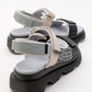Tedy - Black-Grey Patterned Sandal (Women)