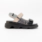 Tedy - Black-Grey Patterned Sandal (Women)
