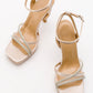 Osea - Beige Satin Jeweled High Heel Evening Shoe (Women)