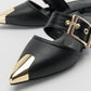 Jenni - Black Buckle Slide (Women)