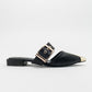 Jenni - Black Buckle Slide (Women)