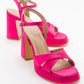Lello - Fuchsia Satin Platform Heel (Women)