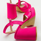 Lello - Fuchsia Satin Platform Heel (Women)