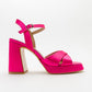 Lello - Fuchsia Satin Platform Heel (Women)