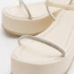 Ekos - Ecru Beige Jeweled Platform Sandal (Women)