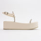 Ekos - Ecru Beige Jeweled Platform Sandal (Women)