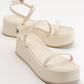 Lina - Ecru Beige Platform Sandal (Women)
