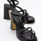 Heas Black Platform Sandal (Women)