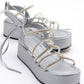 Titan - Gray Stone-Embellished Ankle-Tie Chunky Platform Sandal (Women)