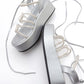 Titan - Gray Stone-Embellished Ankle-Tie Chunky Platform Sandal (Women)