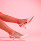 Over - White Tweed Pointed Toe Low Heel Shoe (Women)
